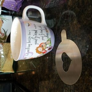Coffee Tea Mug with Stencil There's nothing better than a good friend except...